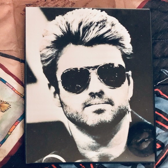 GEORGE MICHAEL 8x10 Framed Photo ICONIC B&W - Picture 1 of 6